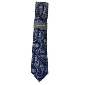 Michael Kors Mens Tie Moss Necktie Dark Navy Paisley NWT $69.50
